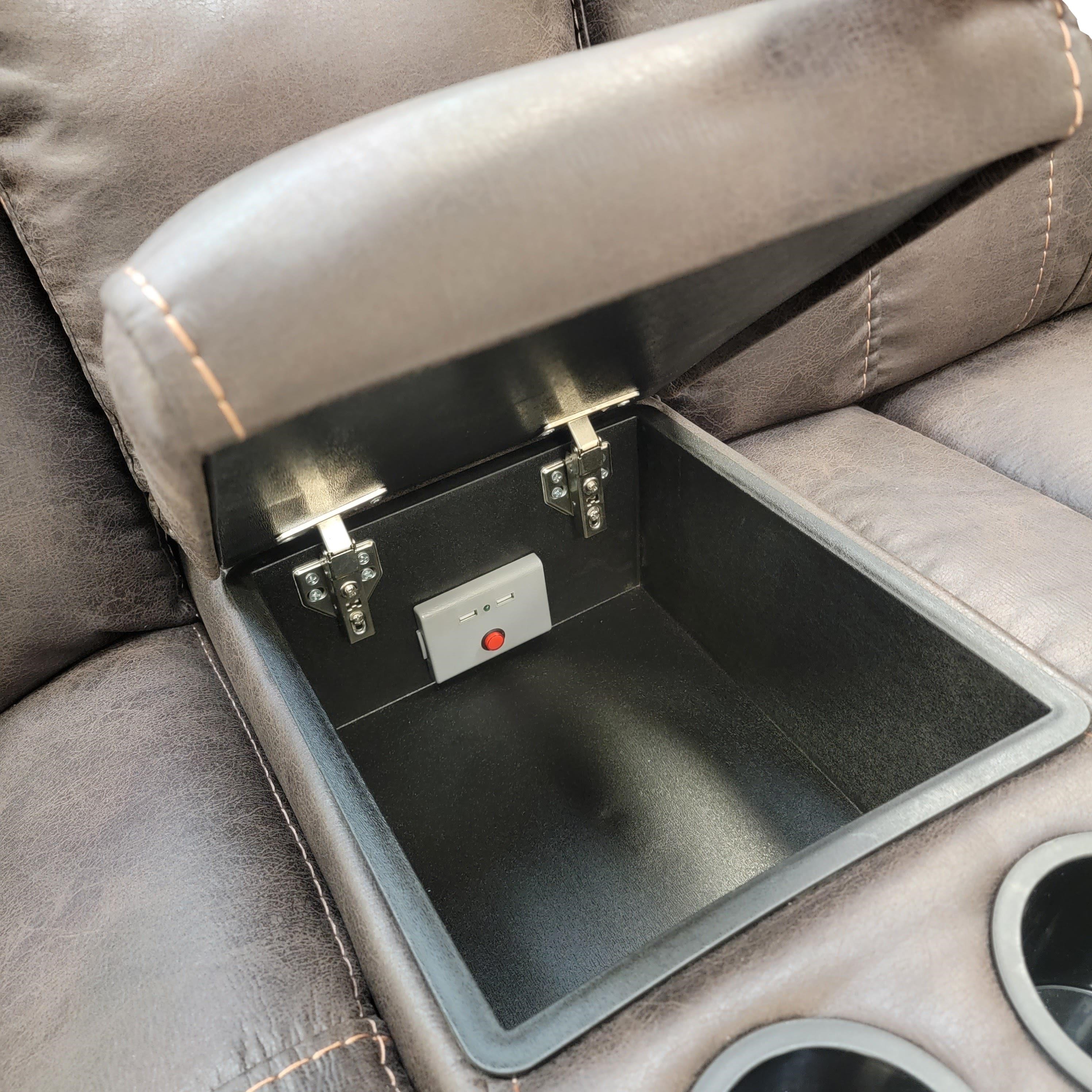 Dual glider reclining loveseat with deals console